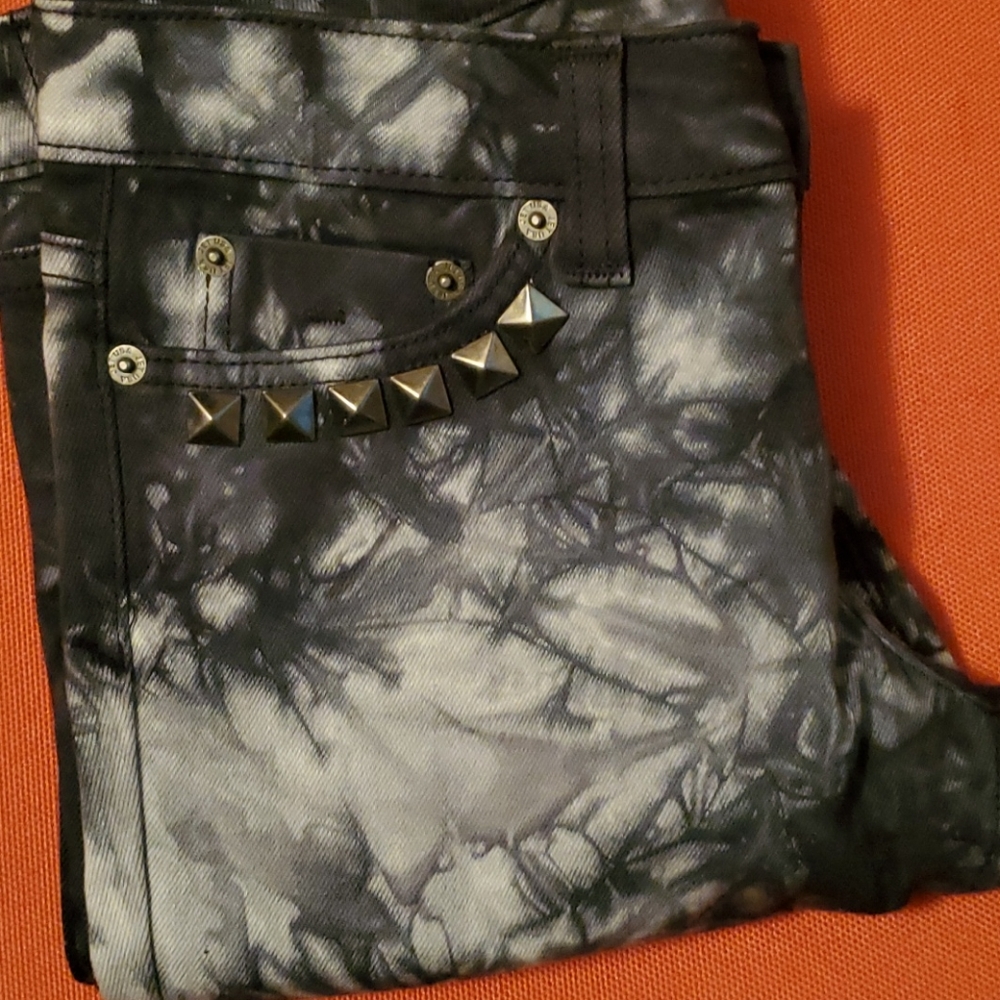 John Eshaya charcoal tie dye skinny jean